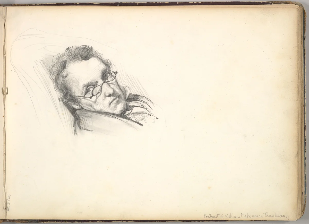 William Makepeace Thackeray by Frederic Leighton, drawing, 1845-1855
