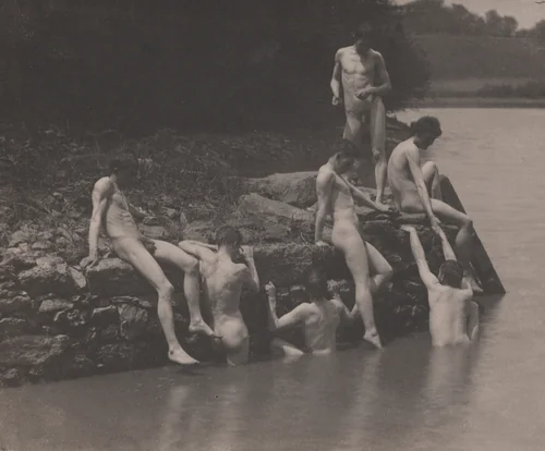 Study for "Swimming" by Thomas Eakins, photograph, 1884