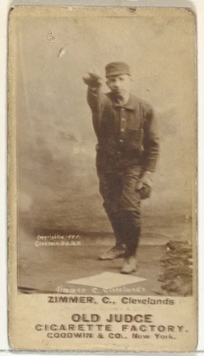 Charles Louis "Chief" Zimmer, Catcher, Cleveland, from the Old Judge series (N172) for Old Judge Cigarettes by Goodwin & Company, photograph, 1887-1889