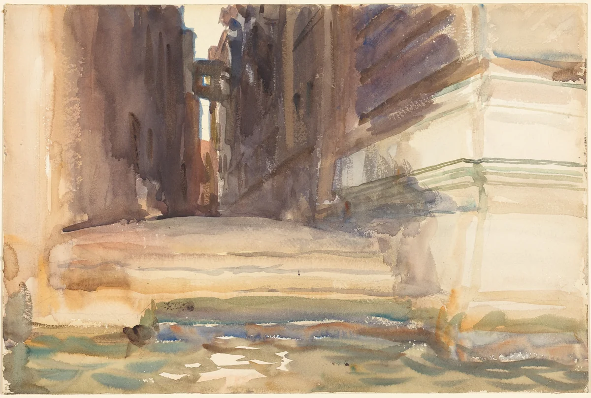 The Calle della Rosa with the Monte di Pietà, Venice by John Singer Sargent, drawing, 1899-1909