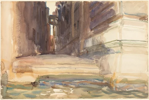 The Calle della Rosa with the Monte di Pietà, Venice by John Singer Sargent, drawing, 1899-1909