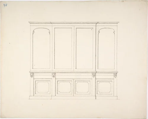 Design for a Cabinet by anonymous, drawing, 1800-1850