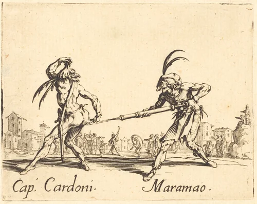 Cap. Cardoni and Maramao by Jacques Callot, print, 1622