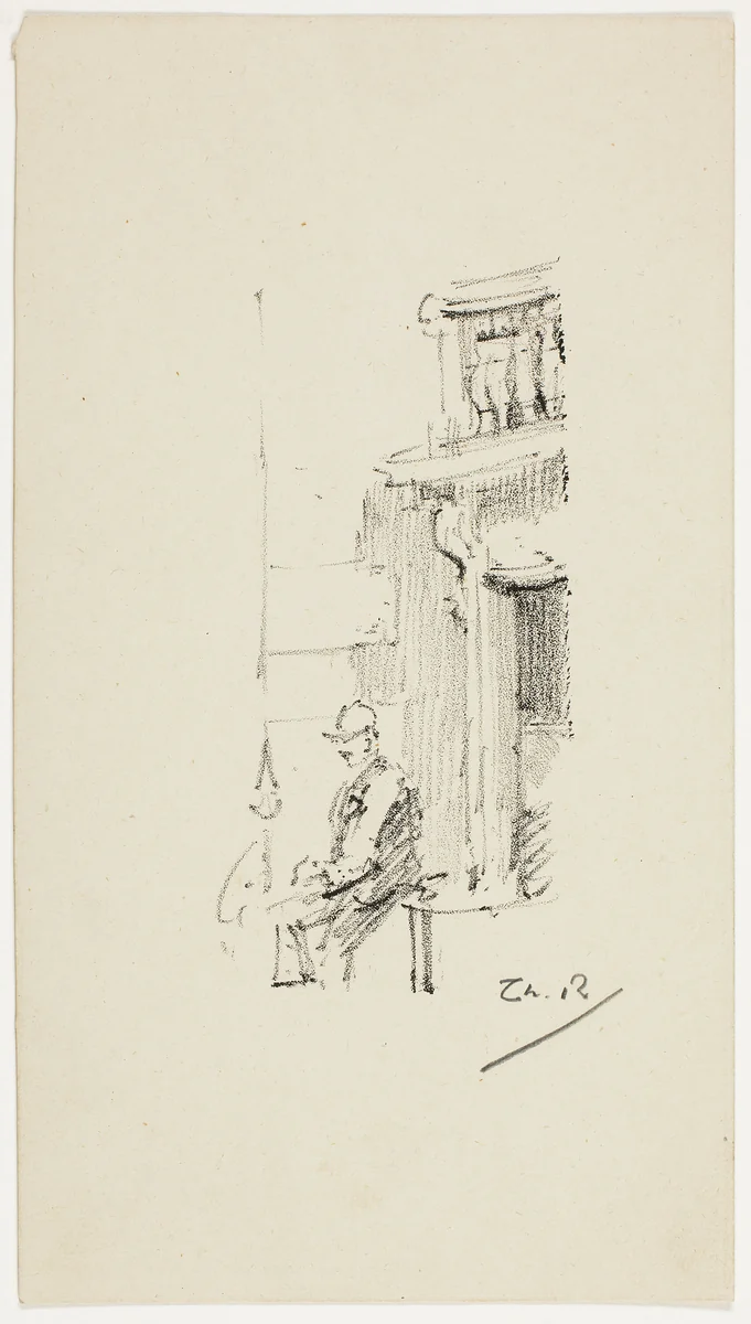 Figure and Doorway by Theodore Roussel, print, 1890-1894