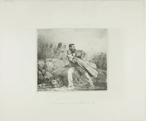 I Will Save Him or Perish by Denis Auguste Marie Raffet, print, 1825