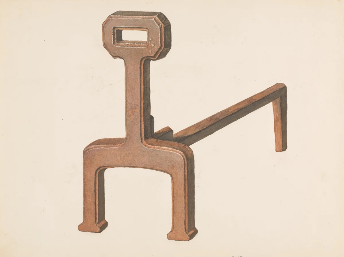 Andiron or Fire Dog by Carl Buergerniss, index of american design, 1937