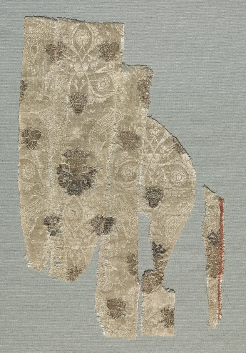 Silk Fragment by Unknown, textile, 1350-1399
