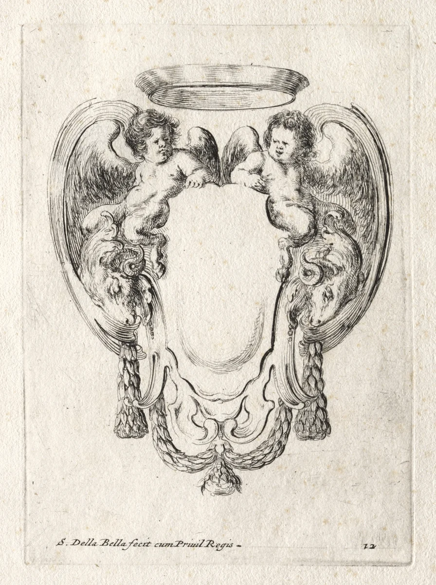 New Model for a Cartouche by Stefano della Bella, print, 1647