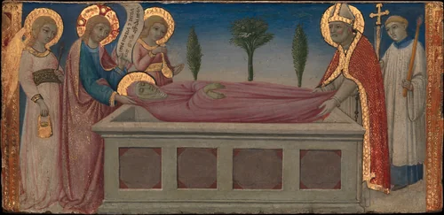 The Burial of Saint Martha by Sano di Pietro, painting, 1455-1465