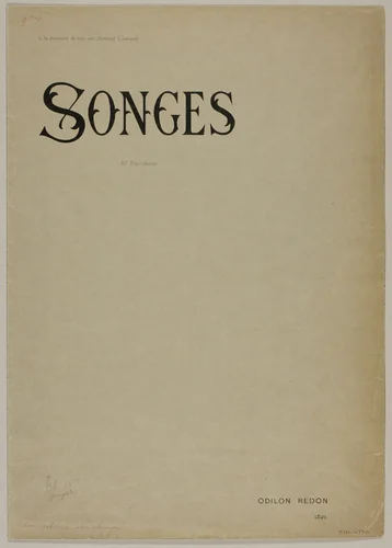 Portfolio Cover for Songes (Dreams) by Odilon Redon, print, 1891