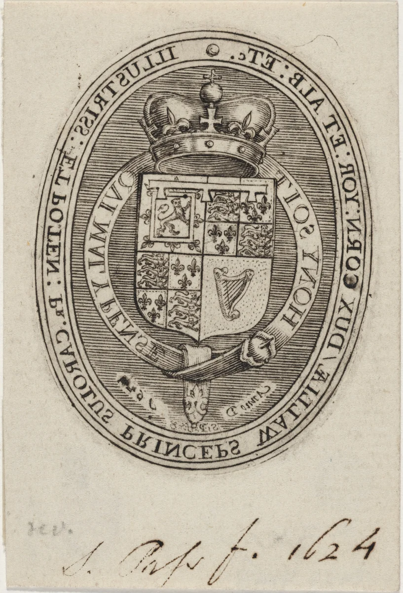 Shield of Charles I by Simon van de Passe, print, 1616