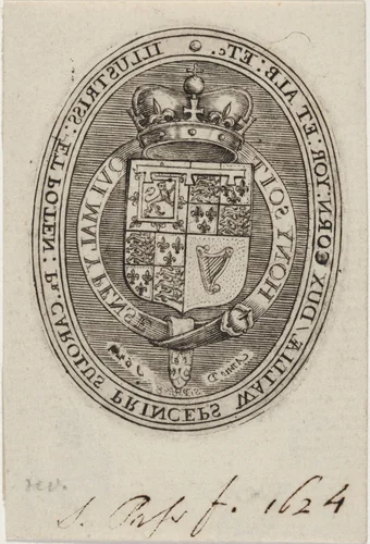 Shield of Charles I by Simon van de Passe, print, 1616