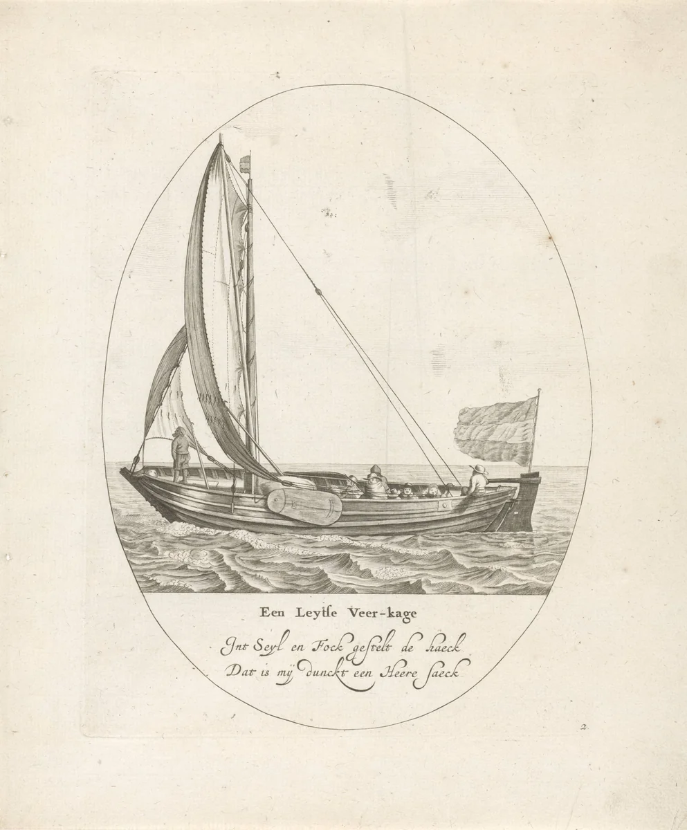 Leidse veerkaag by Dirk Eversen Lons, print, 1609-1686