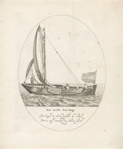 Leidse veerkaag by Dirk Eversen Lons, print, 1609-1686