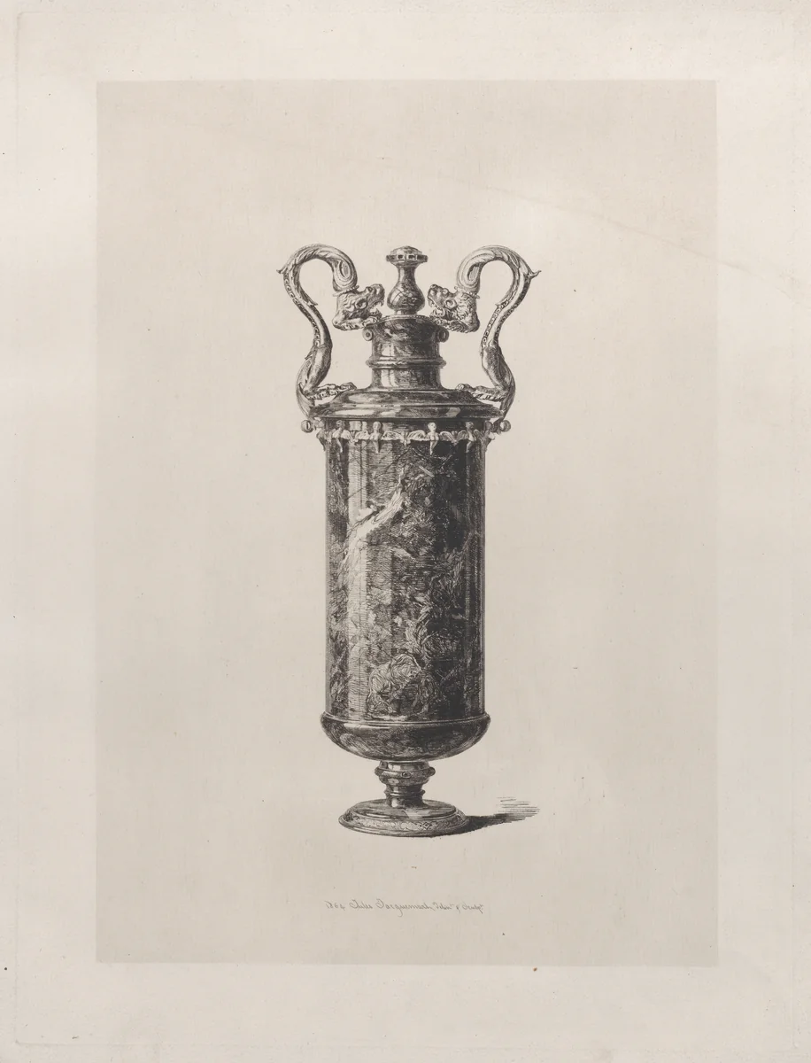 Oriental Jasper Vase by Jules Ferdinand Jacquemart, print, 1864