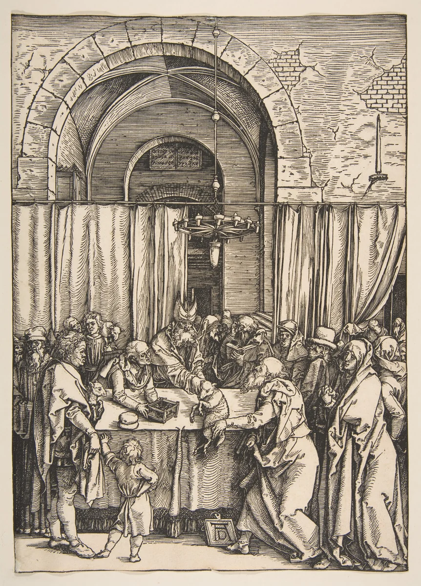 The Rejection of Joachim's Offering, from The Life of the Virgin by Albrecht Dürer, print, 1504