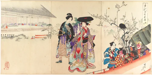 Chiyoda Castle (Album of Women) by Yōshū Chikanobu (楊洲周延), print, 1895