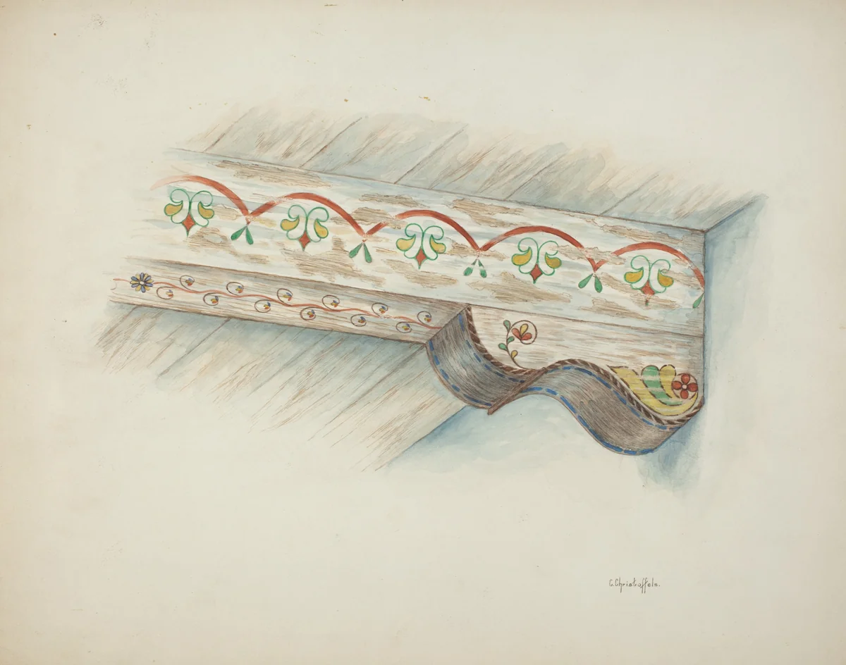 Corbel and Ceiling Beam by Cornelius Christoffels, index of american design, 1940