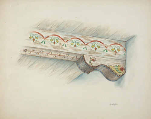 Corbel and Ceiling Beam by Cornelius Christoffels, index of american design, 1940