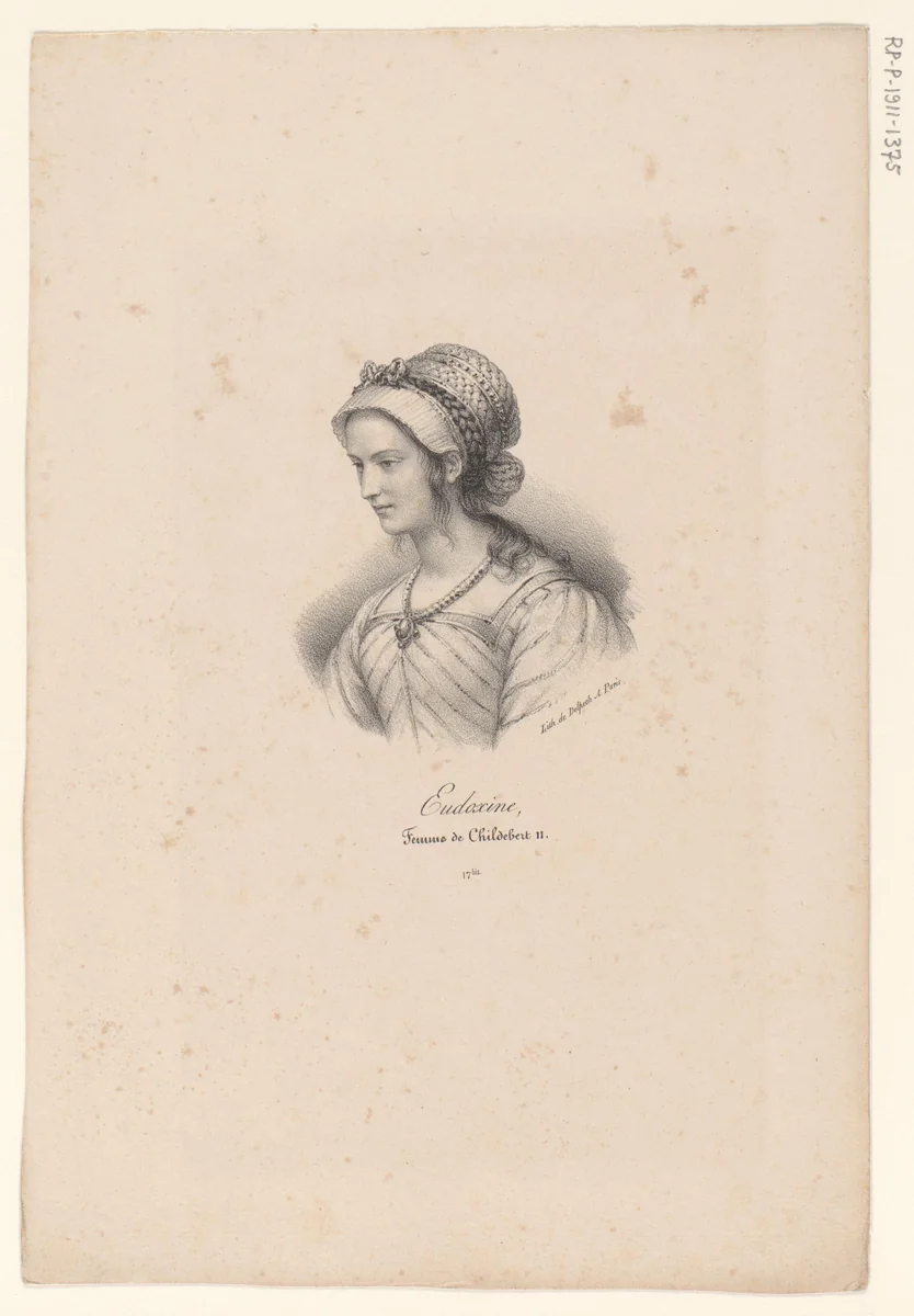 Portret van Eudoxie by anonymous, print, 1818-1842