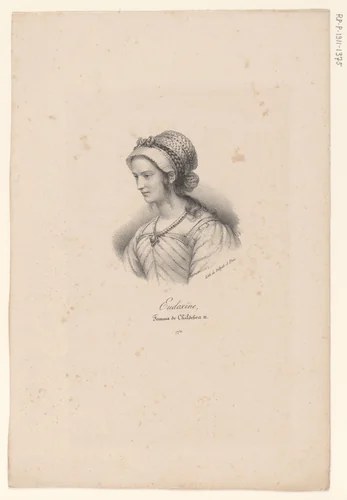Portret van Eudoxie by anonymous, print, 1818-1842
