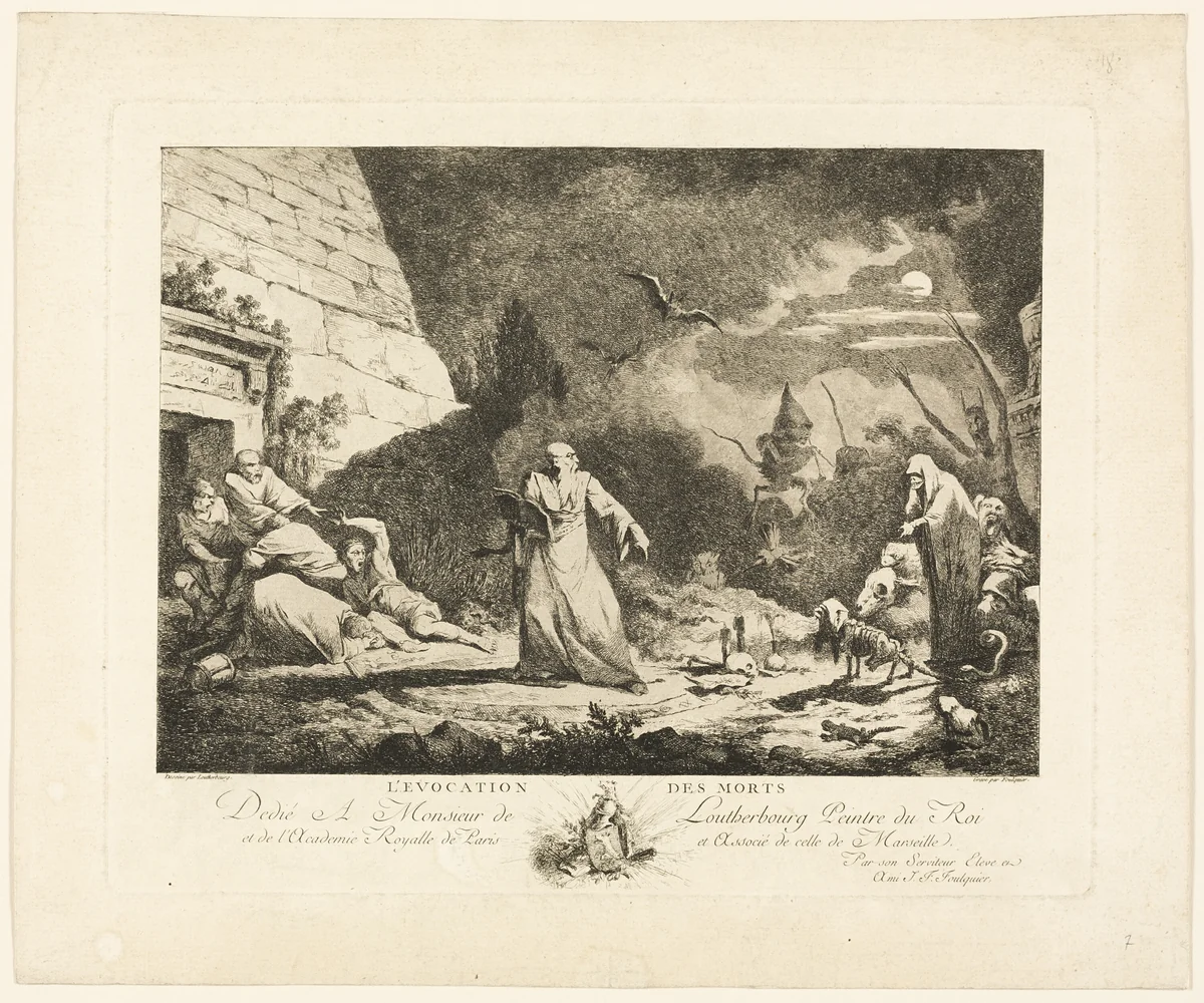 Evocation of the Dead by Joseph Francois Foulquier, print, 1770