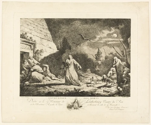 Evocation of the Dead by Joseph Francois Foulquier, print, 1770