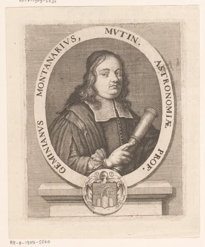 Portret van Geminiano Montanari by Martial Desbois, print, 1682