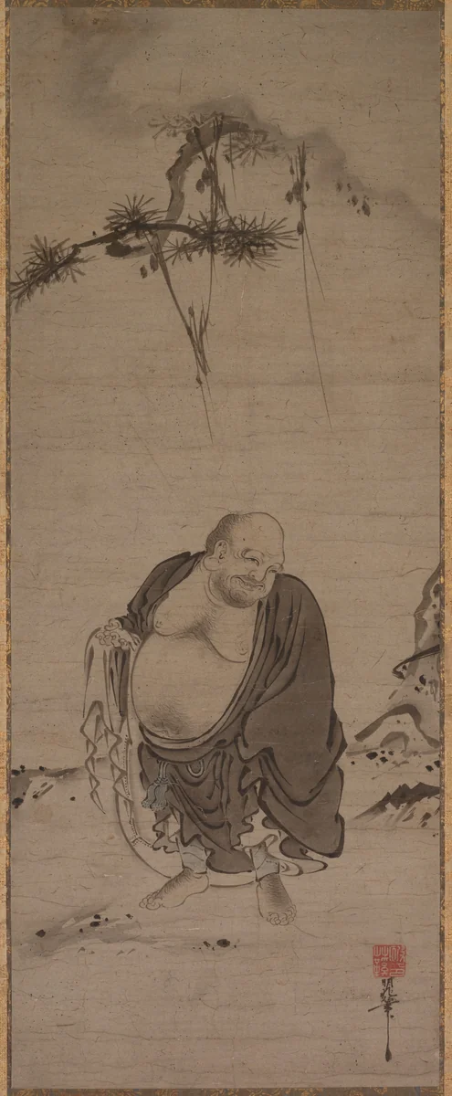 Hotei by Kichizan Minchō, painting, 1370-1431
