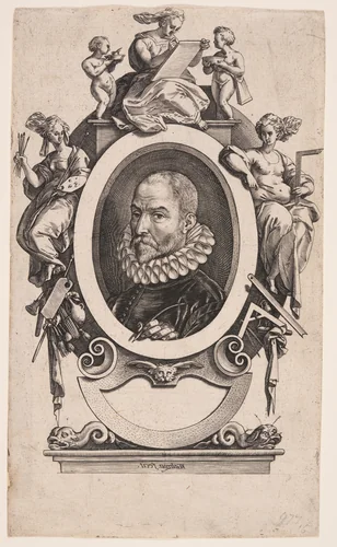 Johannes Stradanus by Hendrick Goltzius, print, 1580-1590