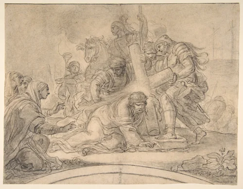 Christ Falls under the Cross by Girolamo Starace, drawing, 1730-1794