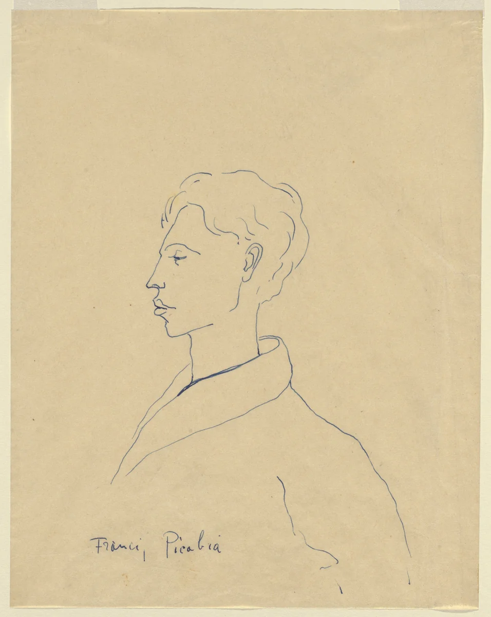 Portrait (Possibly Raymond Radiquet) by Francis Picabia, drawing, 1921