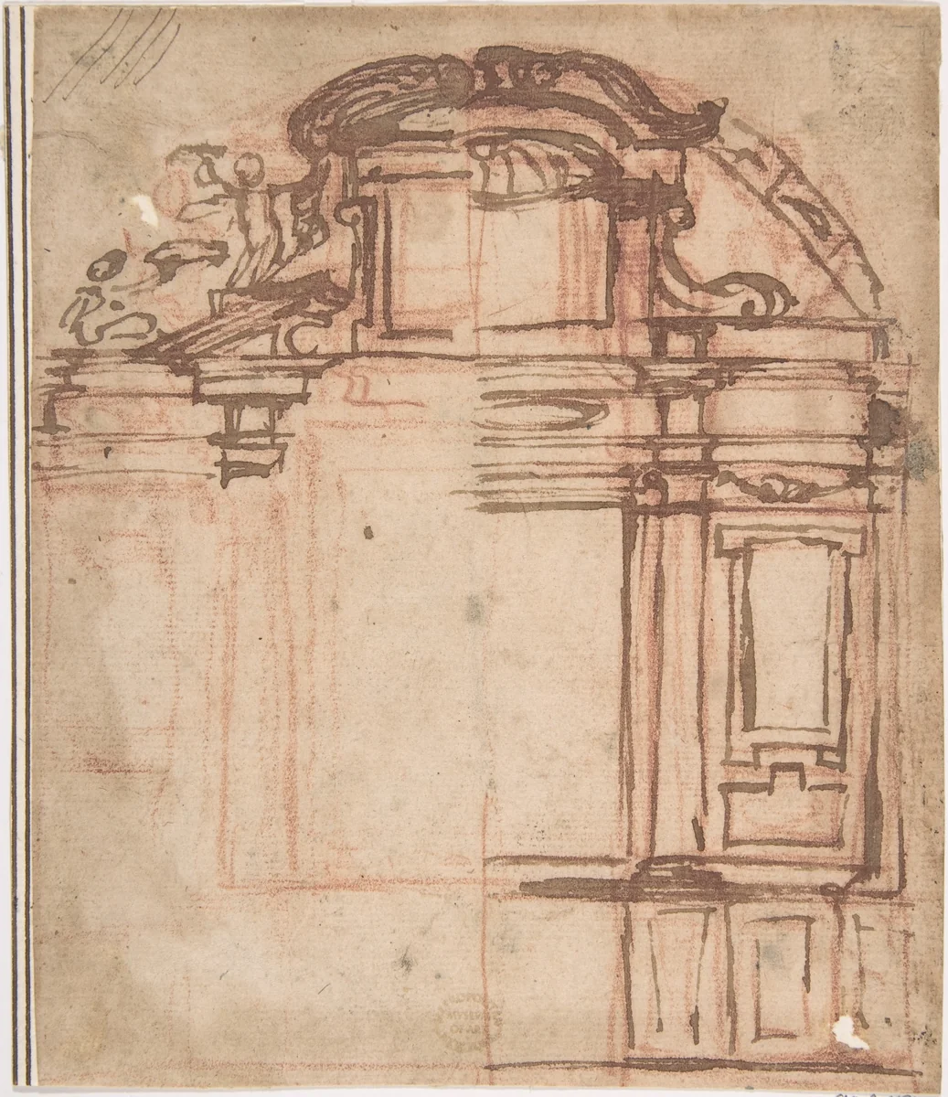 Sketch for Wall Monument by anonymous, drawing, 1500-1600