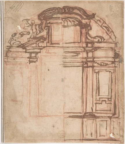 Sketch for Wall Monument by anonymous, drawing, 1500-1600