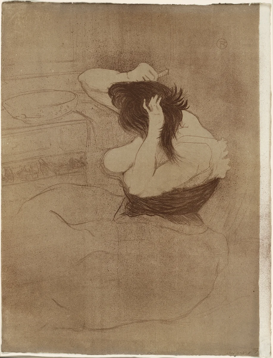 Woman Combing Her Hair—La Coiffure, plate seven from Elles by Henri de Toulouse-Lautrec, print, 1896