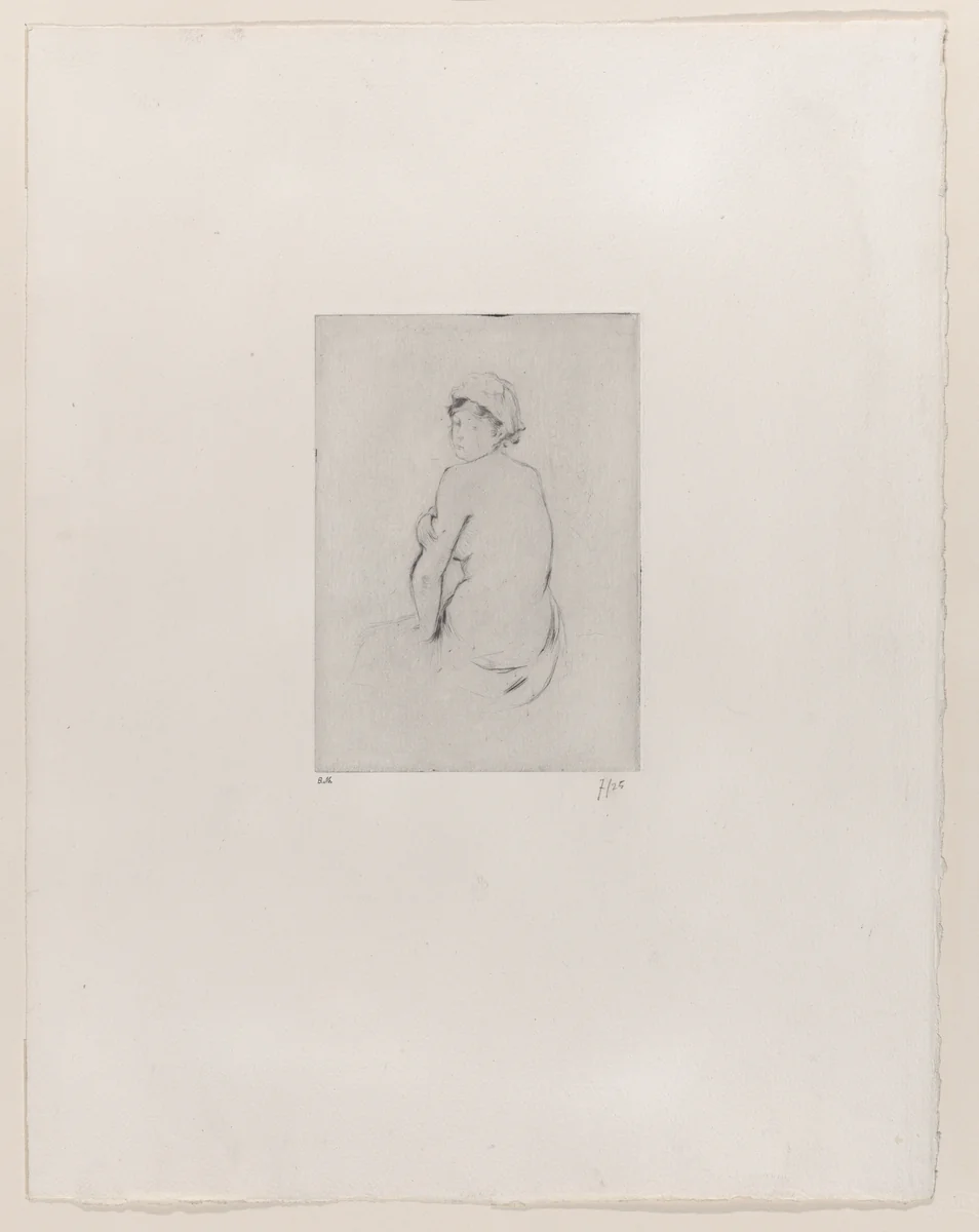 Seated Nude Seen from Behind by Berthe Morisot, print, 1889
