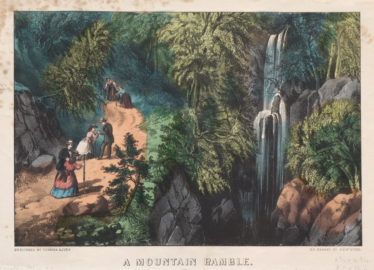 A Mountain Ramble by James Merritt Ives, print, 1872-1874