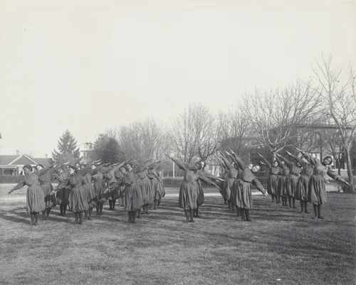 Girls' gymnastics by Frances Benjamin Johnston, photograph, 1899