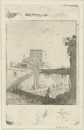 Stadsgezicht by Hermanus Fock, print, 1781-1822