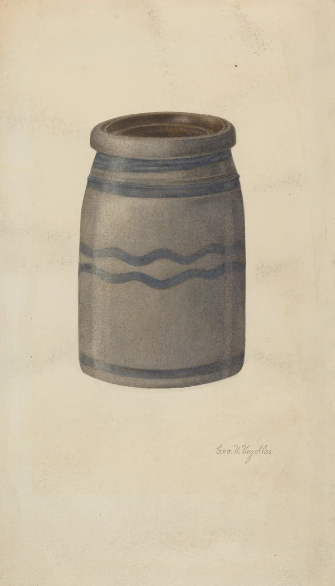 Quart Stoneware Preserving Jar by George V Vezolles, index of american design, 1941
