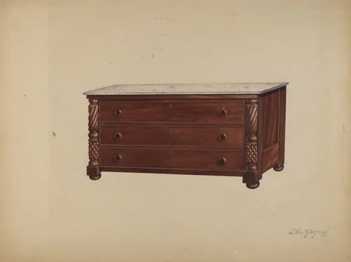 Chest of Drawers by Walter G. Capuozzo, index of american design, 1935-1942