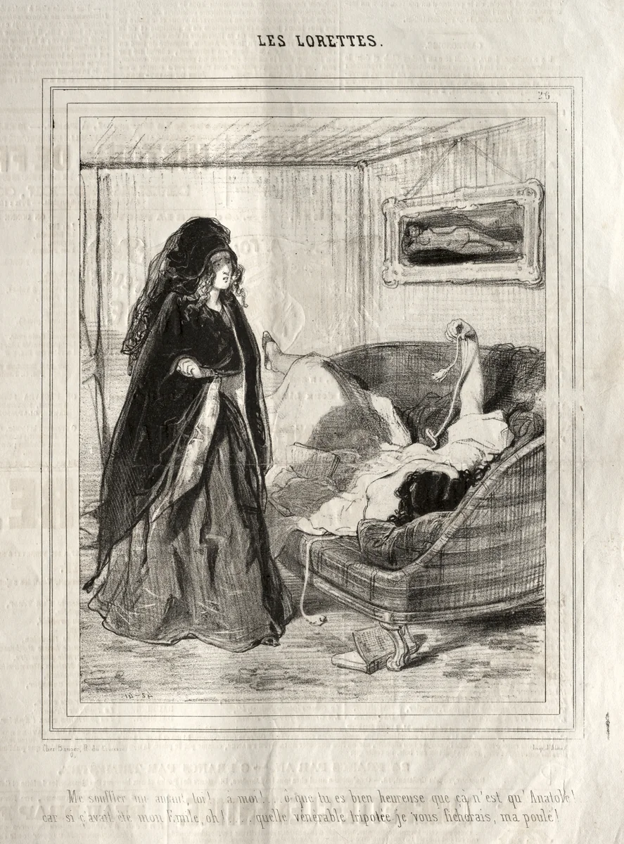 Les Lorettes by Paul Gavarni, print, 1842