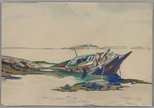 The Wreck by Frank Wilcox, drawing, 1923