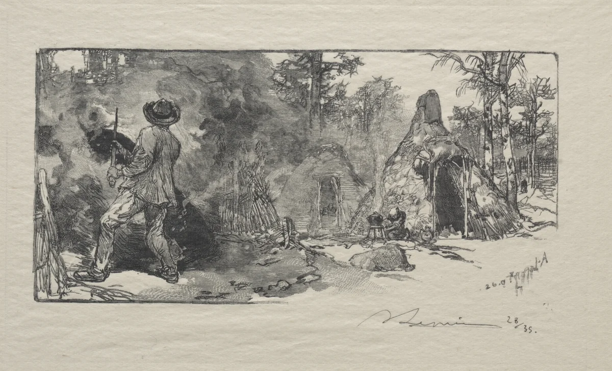 Les Charbonniere by Auguste Louis Lepère, print, 1887