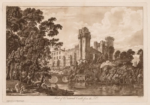Views of Warwick Castle: Part of Warwick Castle from the South East by Paul Sandby, print, 1776