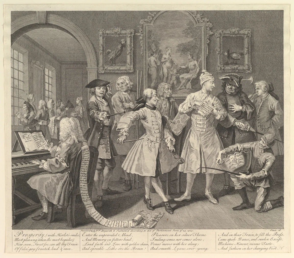 A Rake's Progress, Plate 2 by William Hogarth, print, 1735