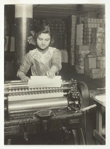 Young Worker in Paper Box Factory by Lewis Wickes Hine, photograph, 1912