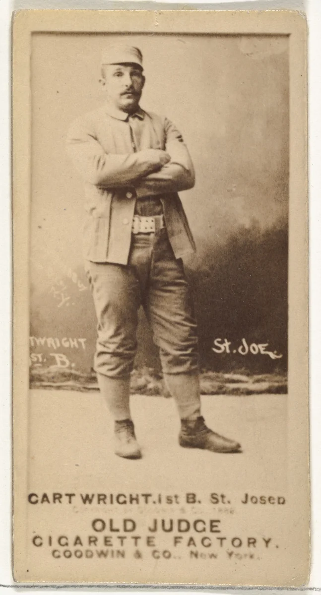 Edward Charles "Jumbo" Cartwright, 1st Base, St. Joseph Clay Eaters, from the Old Judge series (N172) for Old Judge Cigarettes by Goodwin & Company, photograph, 1888-1889