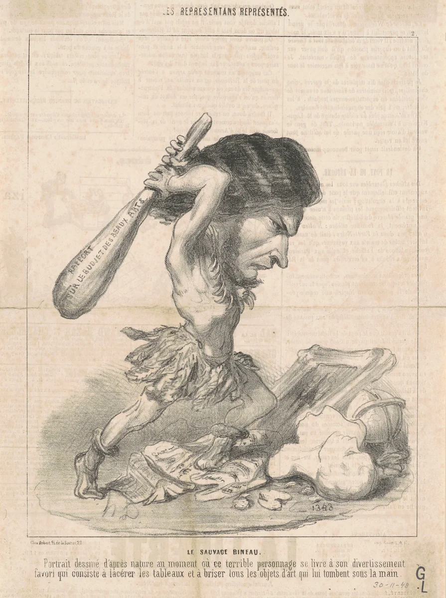 J. Martial Bineau (2nd Plate) by Honoré Daumier, print, 1848