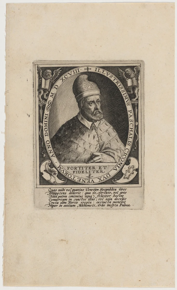 Ciconia (Paschalis) by Crispijn van de Passe I, print, 1598